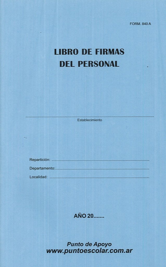 Libro de firmas del personal F.840 A